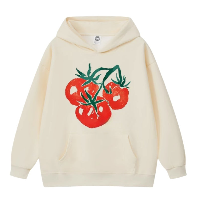 Trendy Flocked Design Retro Hoodie