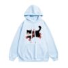 Whimsical Running Cat Illustration Hoodie