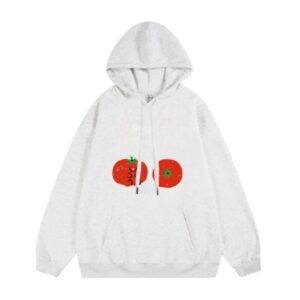 Cute Tomato Print Casual Hoodie