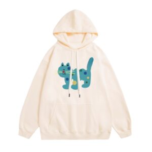 Adorable Dopamine Cat Casual Hoodie