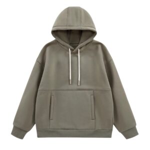 Vintage-Inspired Flocked Casual Hoodie