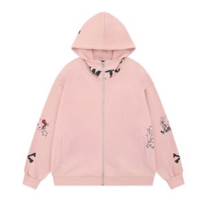 Trendy Pink Zipper Hoodie for Everyday Wear